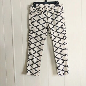 Isabel Marant Etoile Nessa Ikatprint Cropped Jeans Black/ White